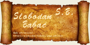 Slobodan Babac vizit kartica